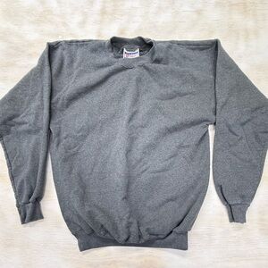 Vintage 90’s Hanes Blank Men's Crewneck Sweatshirt - Dark Gray
